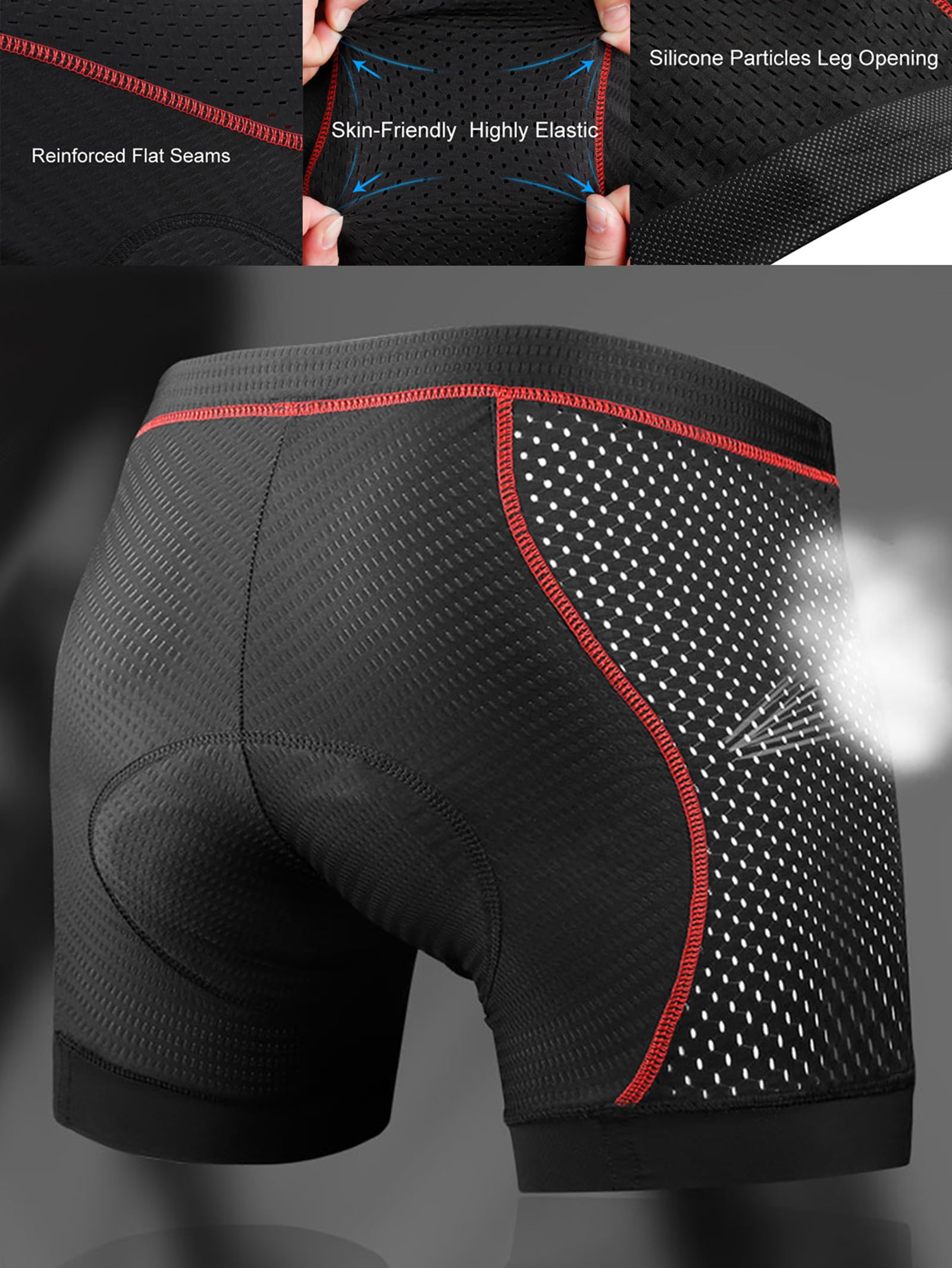 X-TIGER Ropa Interior de Ciclismo para Hombre Acolchado MTB Boxer Ciclismo Hombres Ropa Interior de Bicicleta,Tamaño:XXL