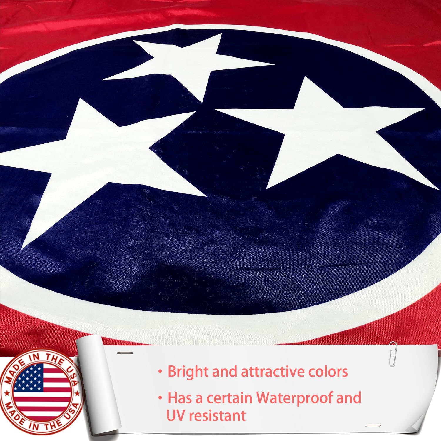 Tennessee Flag 3x5 Outdoor Made in USA - Double Sided Heavy Duty Vivid Color TN State Flags with 2 Brass Grommet - Image 6