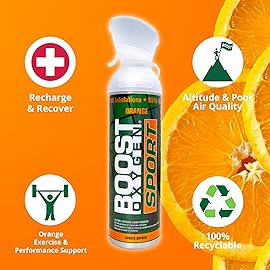 Boost Oxygen Large Sport Orange Aroma 10L Canister | Respiratory Support for Aerobic Recovery, Altitude, Performance & Health (2 Pack)