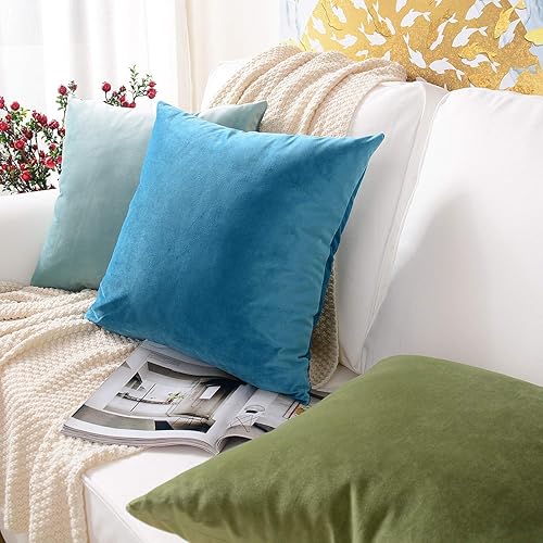 Miniatura 7 de MERNETTE - Juego de 2 fundas decorativas para cojín, cuadradas, de terciopelo suave, para sofá, habitación, silla de automóvil