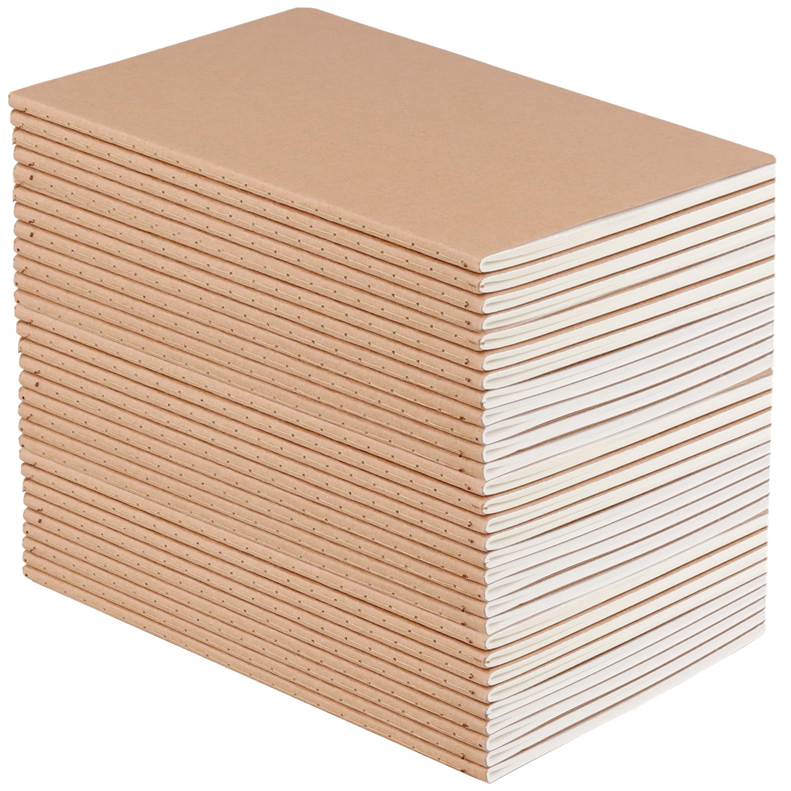 ZOENHOU 30 sztuk notesów A5, puste notatniki z papieru typu kraft, zestaw z ok?adk? z papieru typu kraft i 30 pustymi kartami, papier 80 g, szkicownik do biura, szko?y i rysunków artystycznych