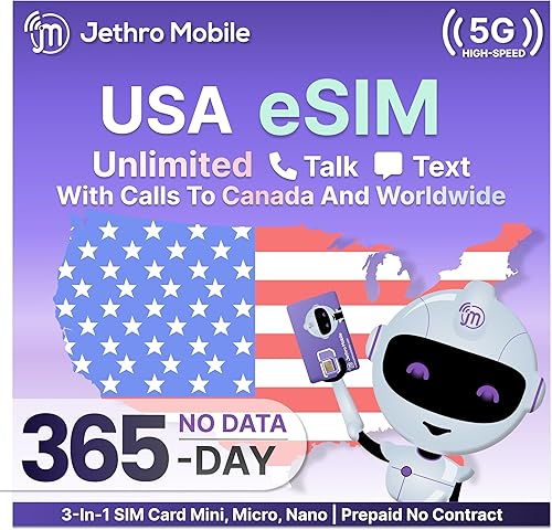 Miniatura 7 de Jethro Mobile Senior - Plan de teléfono celular para llamadas y mensajes de texto ilimitados, llamadas internacionales a más de 80 países, tarjeta