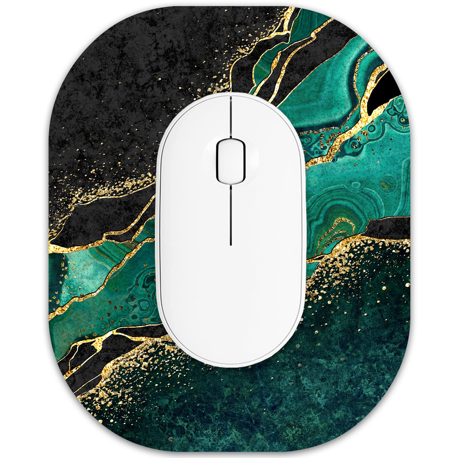 Atufsuat Small Mouse Pad 6 x 7 Inch, Oval Mini Mouse Pad with Non-Slip Rubber Base, Waterproof Compact Mouse Mat for Laptop Computer Wireless Mouse