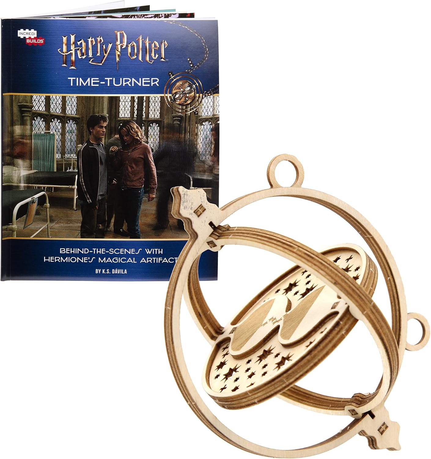 Harry Potter Time Turner 3D Wood Puzzle & Model Figure Kit (15 Pcs) - Build & Paint Your Own 3-D Book & Movie Toy - Officially Licensed - No Glue Required - Gift for Kids, Teens & Adults