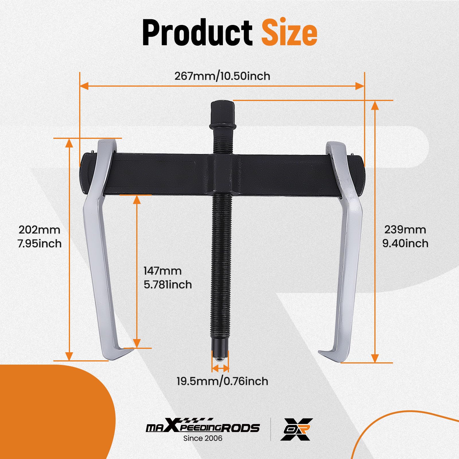 maXpeedingrods Extractor de engranajes de 2 mandíbulas de 10 pulgadas, engranajes de extracción de rodamientos ajustables, externo interno para extracción reversible de poleas, volantes, rodamientos y