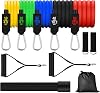 HITREE Exercise Resistance Bands Set Up to 150LBS, 5 Pcs Training Fitness Tubes with Handle Door Anchor, Elastic Bands for Gym Weight Exercise Men and Women, 120cm