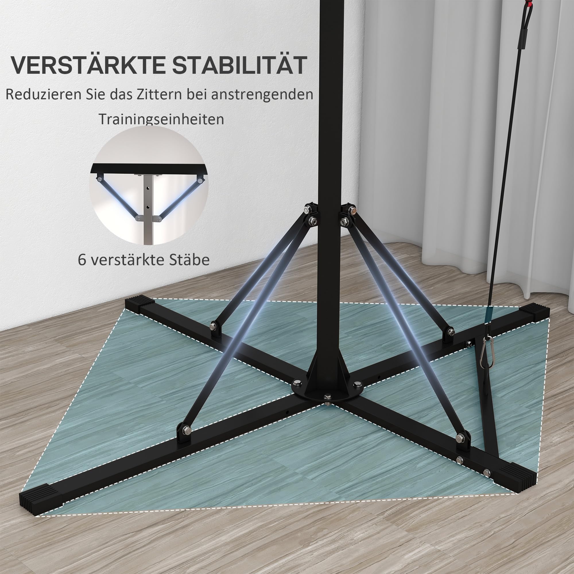 SPORTNOW soporte para saco de boxeo, regulable en altura, soporte independiente para saco de boxeo con speedball, capacidad de carga hasta 60 kg, acero, negro