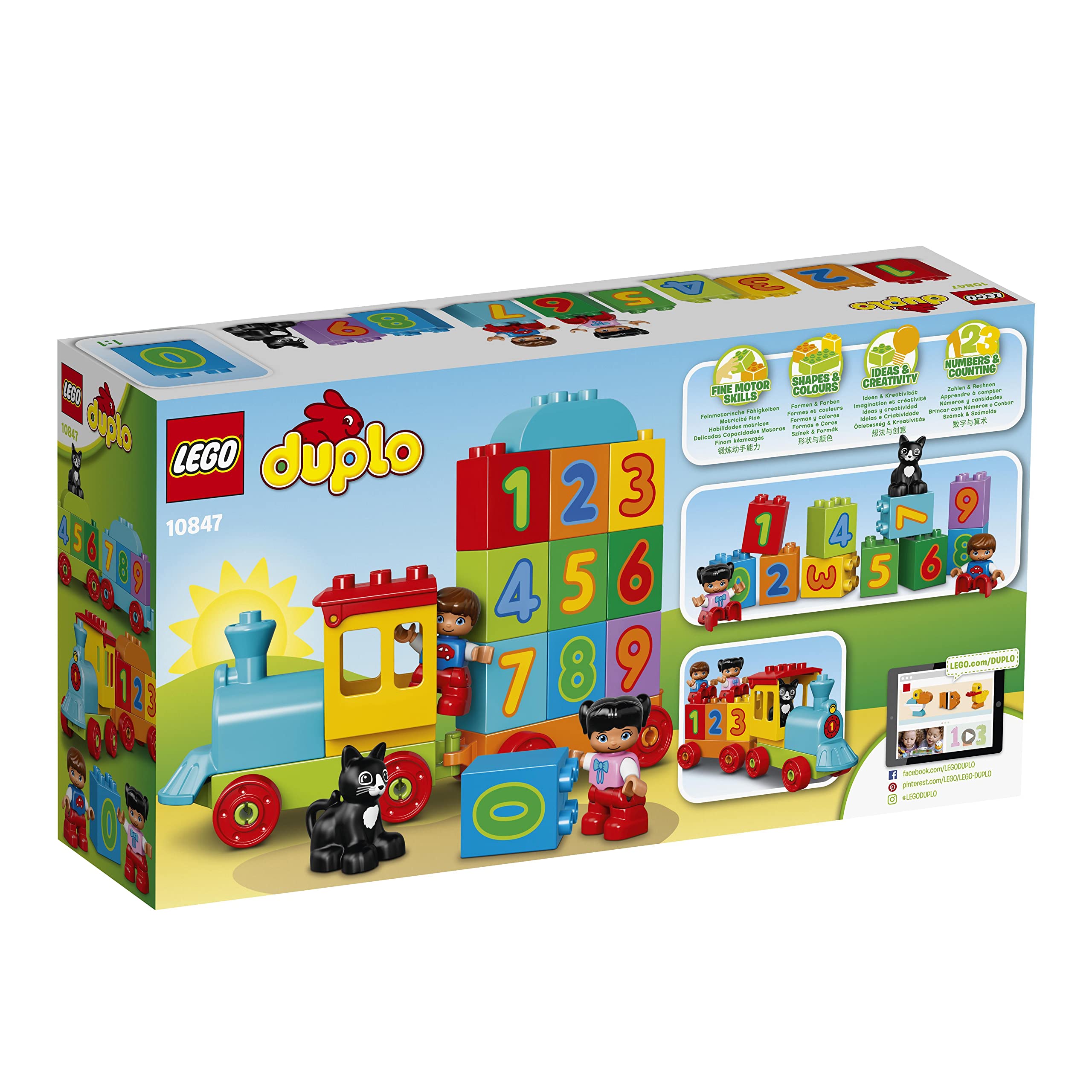 LEGO Duplo My First Il Treno dei Numeri, Giochi Educativi Didattici, Grandi Mattoncini Numerati, Giocattolo per Bambino e Bambina di 1.5+ Anni, 10847