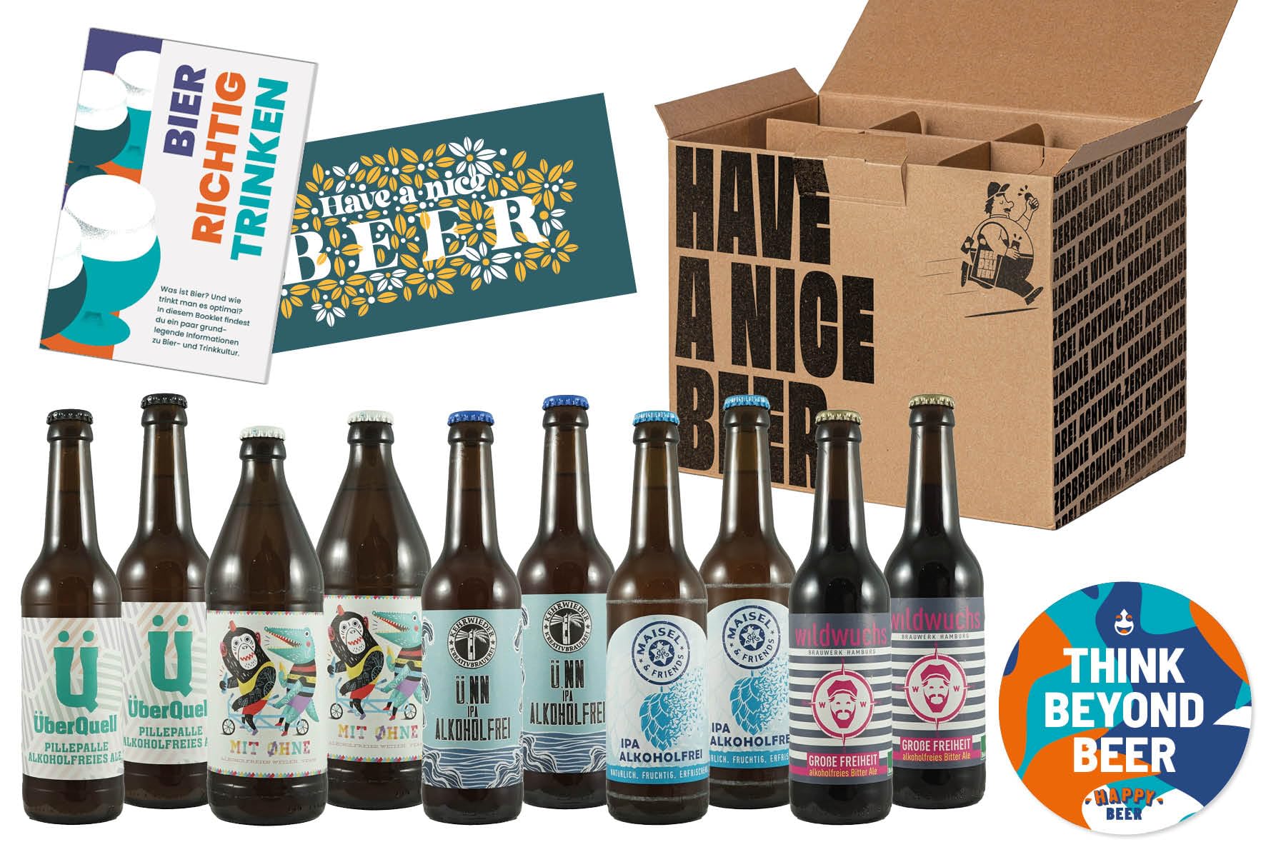 Alkoholfreies Craft Beer Paket - 10 prämierte alkoholfreie Biere, Biergeschenk für Männer