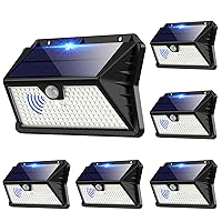 Faro LED Esterno con Pannello Solare, 【6 Pezzi】Luce Solare LED Esterno con Sensore di Movimento