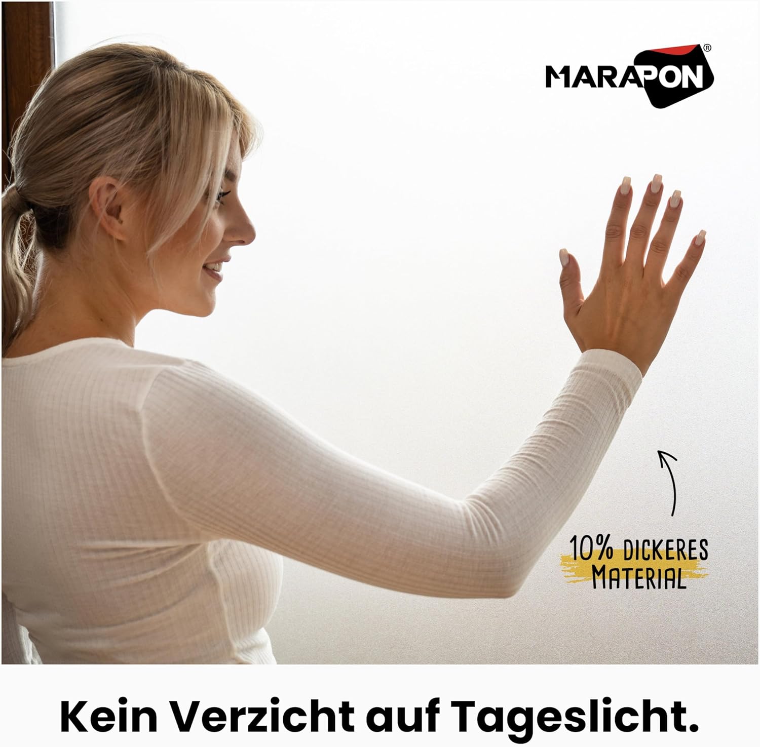 MARAPON® Opaque Static Adhesive Window Vinyl [41.3x157.4 Inch] Includes eBook with Professional Tips – Window Stickers with Anti-UV – Opaque Window Vinyl