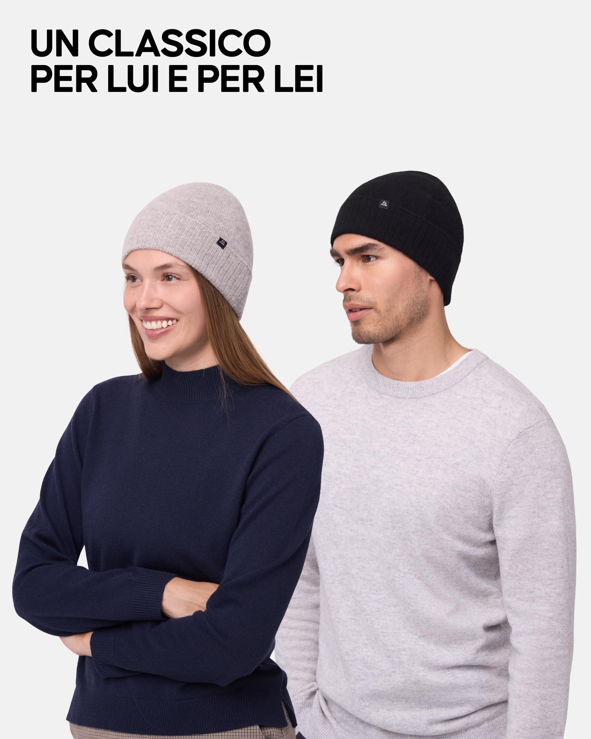 DANISH ENDURANCE Cappello Beanie 100% Cashmere, Uomo Donna, Morbido e Comodo, Caldo per Autunno e Inverno, Comfort Premium