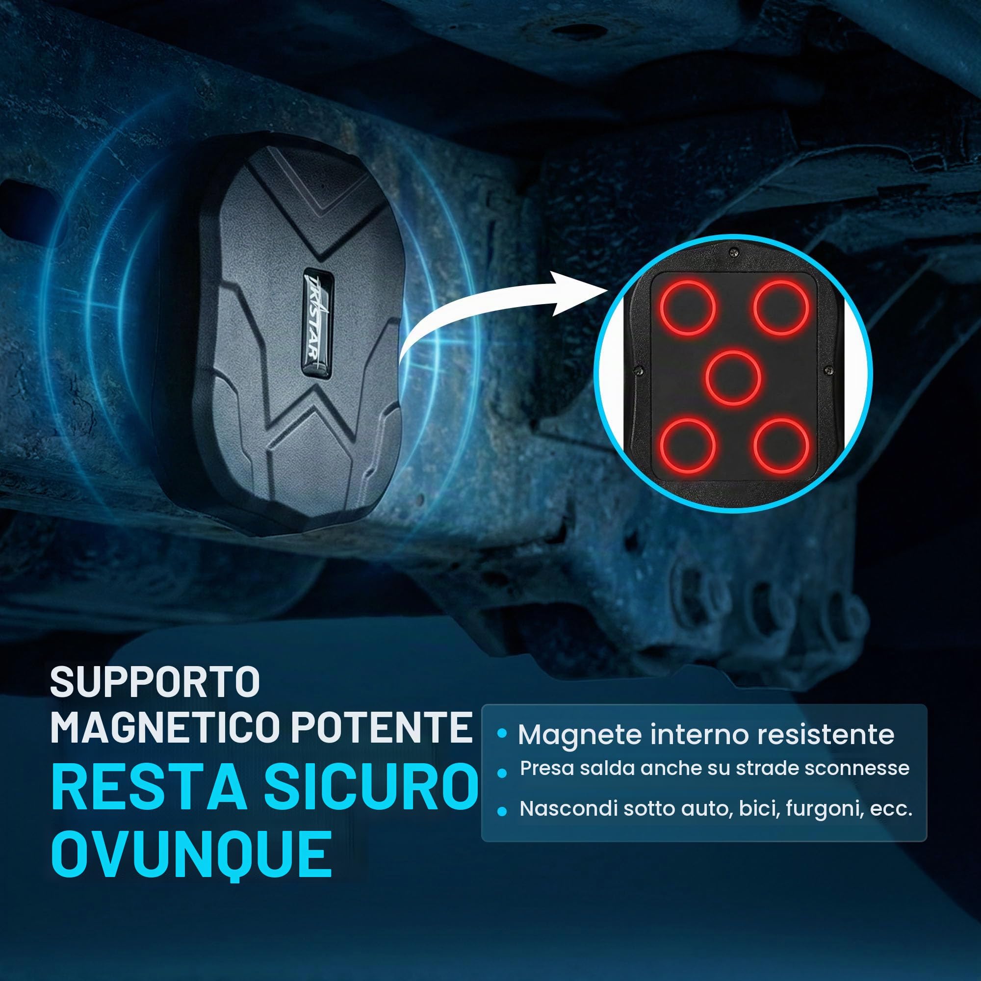 Winnes GPS Magnetico Mini OBD Cablaggio Cavo Rilevatore per Auto Furgone Motocicletta Bambini Oap Fleet Taxi - MAGNETIC