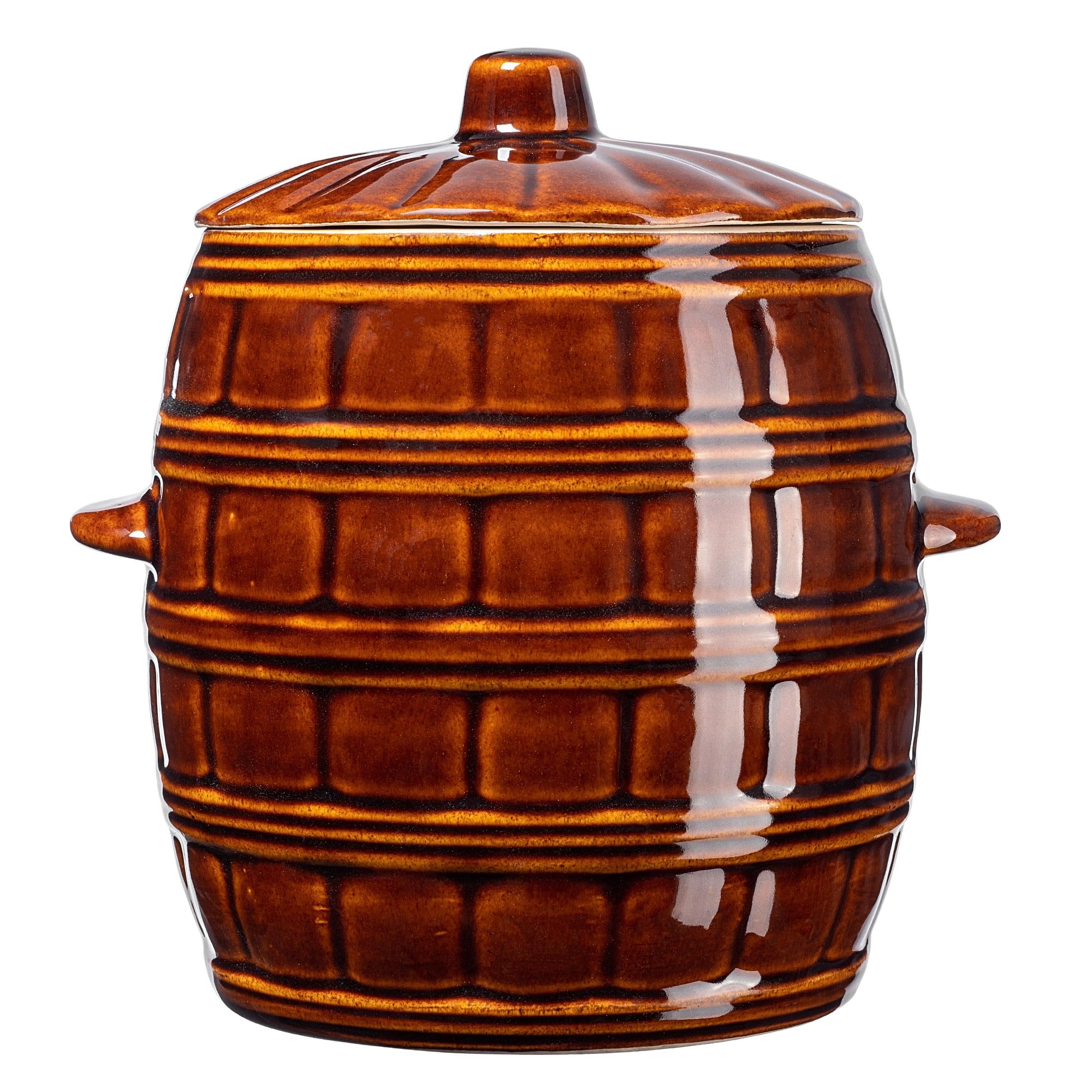 KADAX Pentola in gres porcellanato, in ceramica con manici laterali e coperchio, lavabile in lavastoviglie, in ceramica, per cetrioli (8 L)