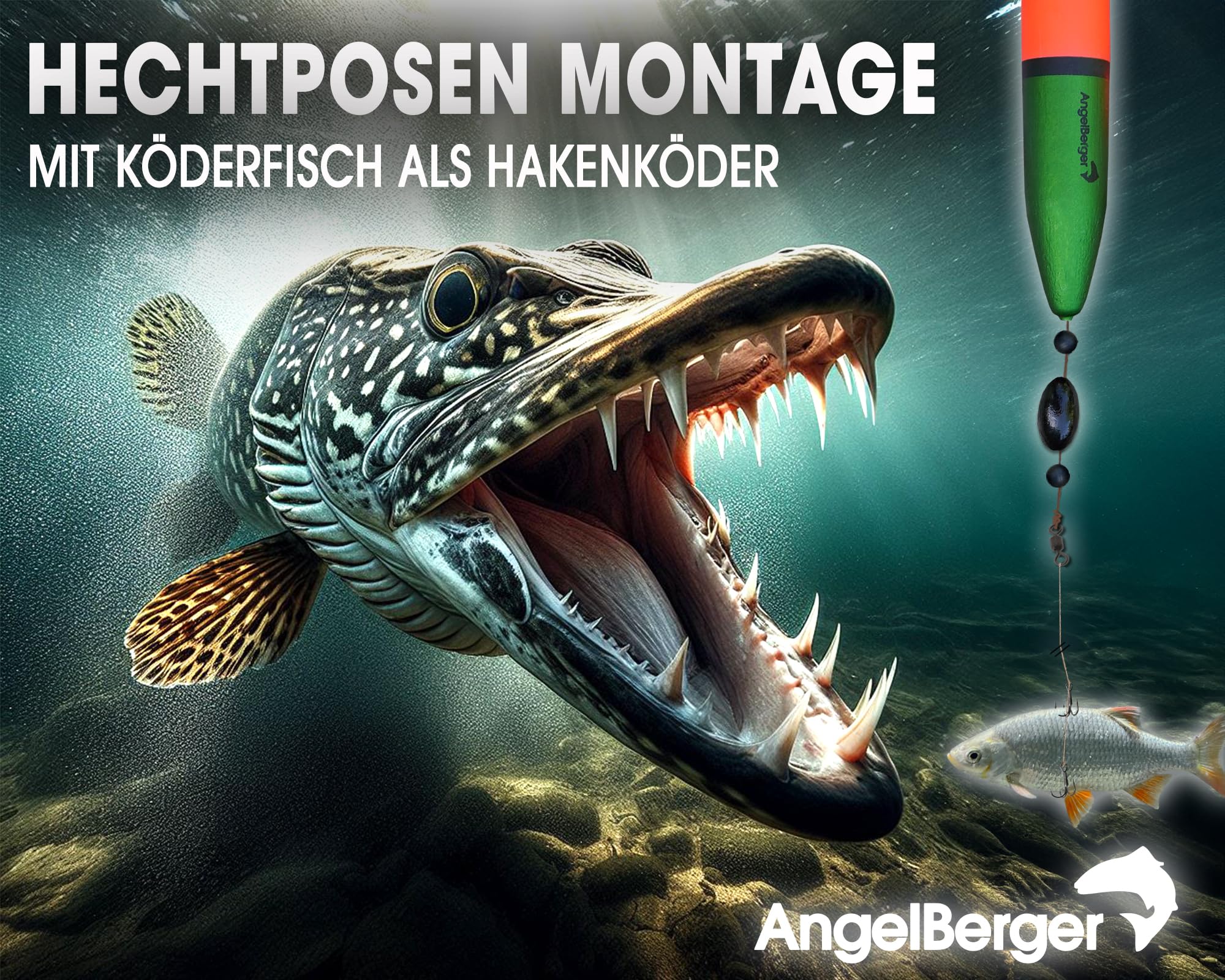 Angel-Berger Steck Angelset Rute Rolle mit Zubehör