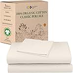 California Design Den XL Twin Sheets Set - Soft 100% Organic Cotton Sheets with Deep Pockets, Crisp Percale, Breathable and Durable Bedding, Dorm Essentials for Guys - Ivory (Cream Tone)