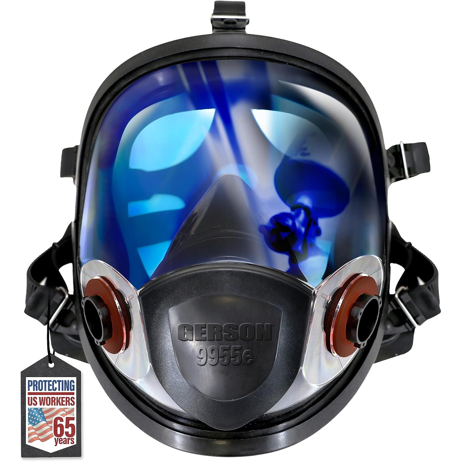 GERSON Silicone Full Face Respirator One Size Compatible With All Cartridges