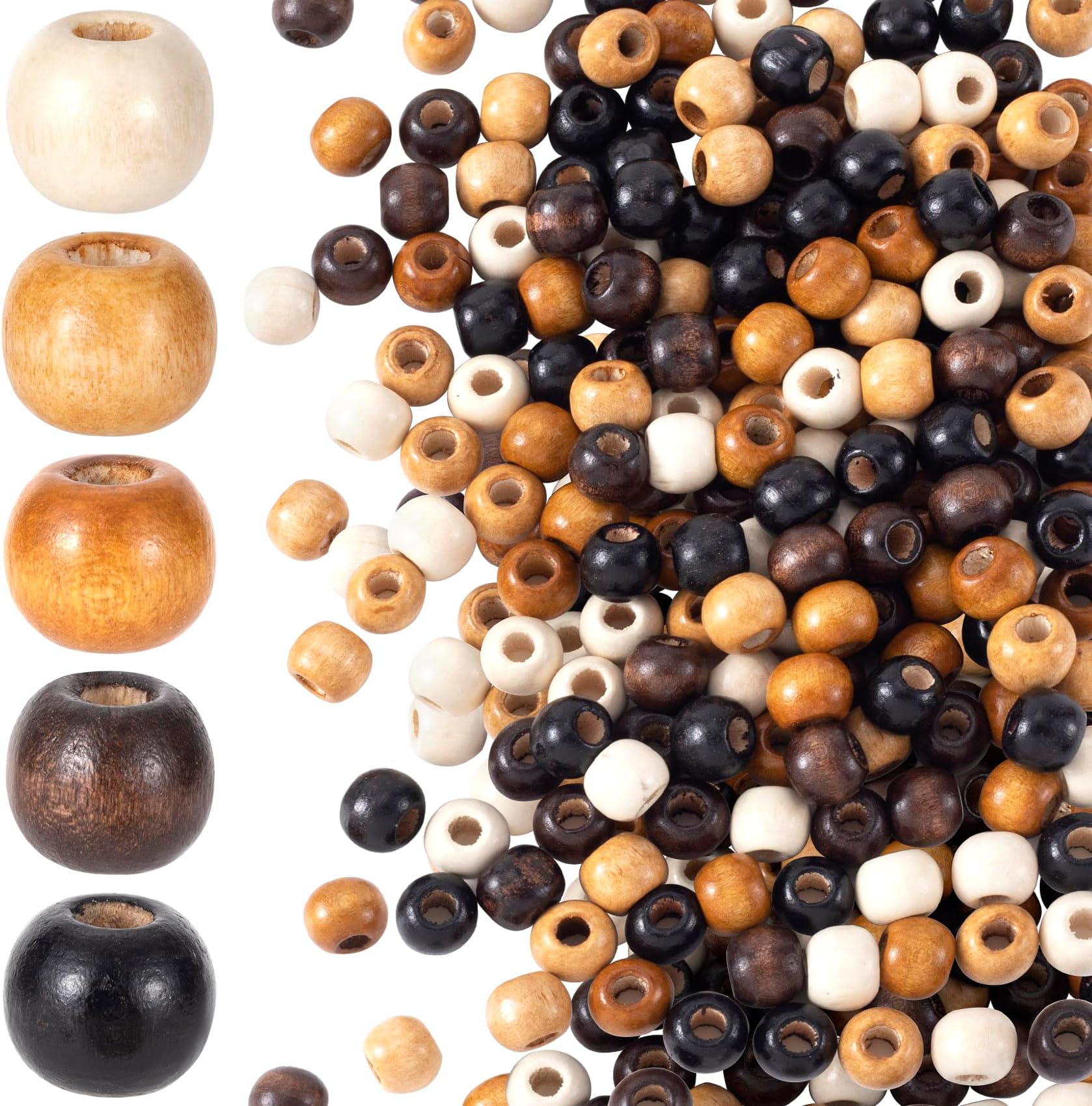 Amazon.com: Foraineam 1000pcs 10mm Painted Wood Beads Round Wooden ...