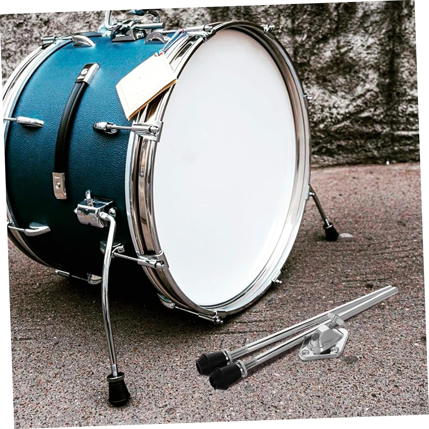Kisangel Professional Metal Bass Drum Legs Anti-Skid Feet 2 Sets Percussion Accessory for Drum Instruments Sturdy Floor Support Bracket for Drumming