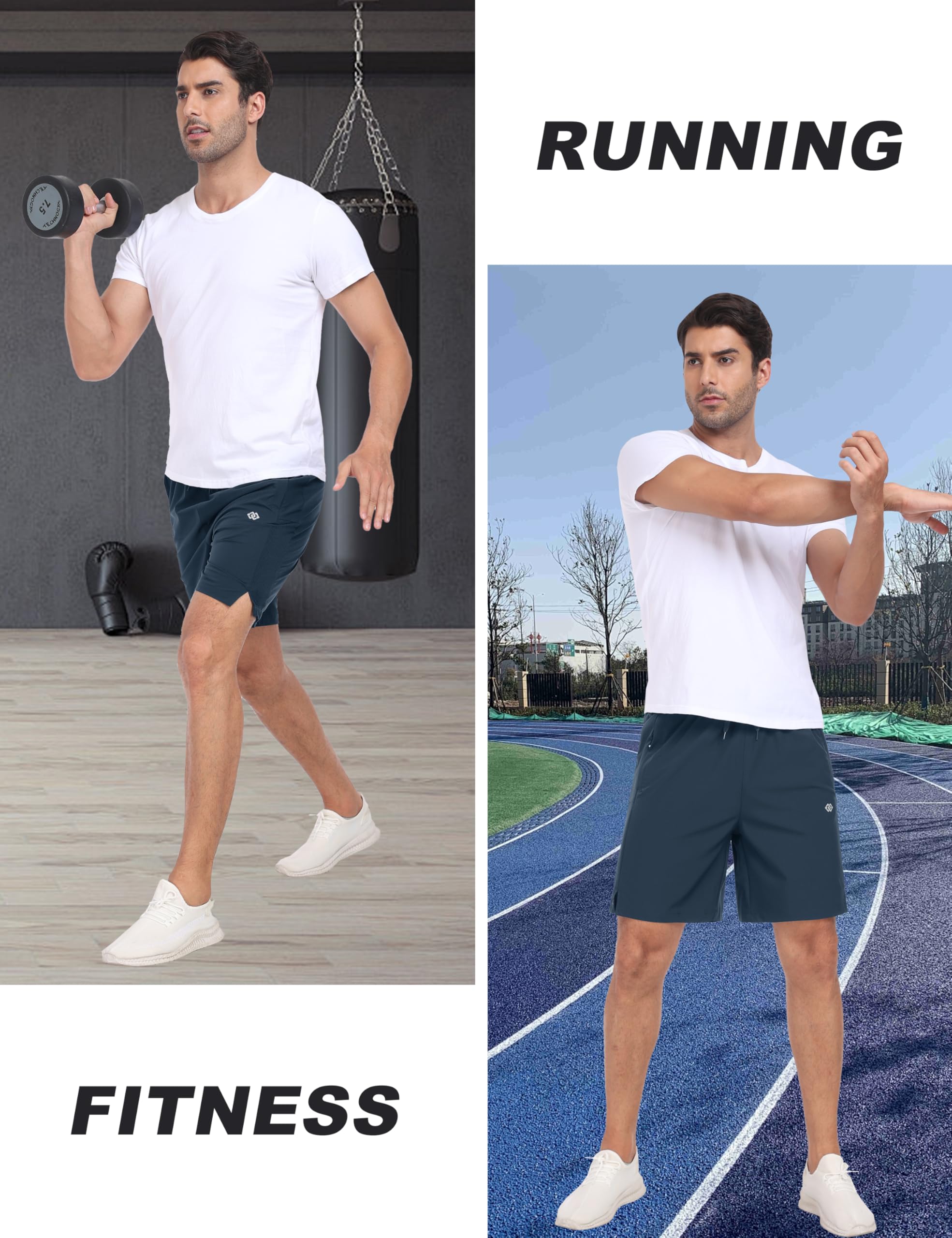 MoFiz Pantalocini Sportivi Uomo Leggeri Pantalocini Corti da Corsa Jogging Allenamento Estivi Shorts ad Asciugatura Rapida con Tasche Zip
