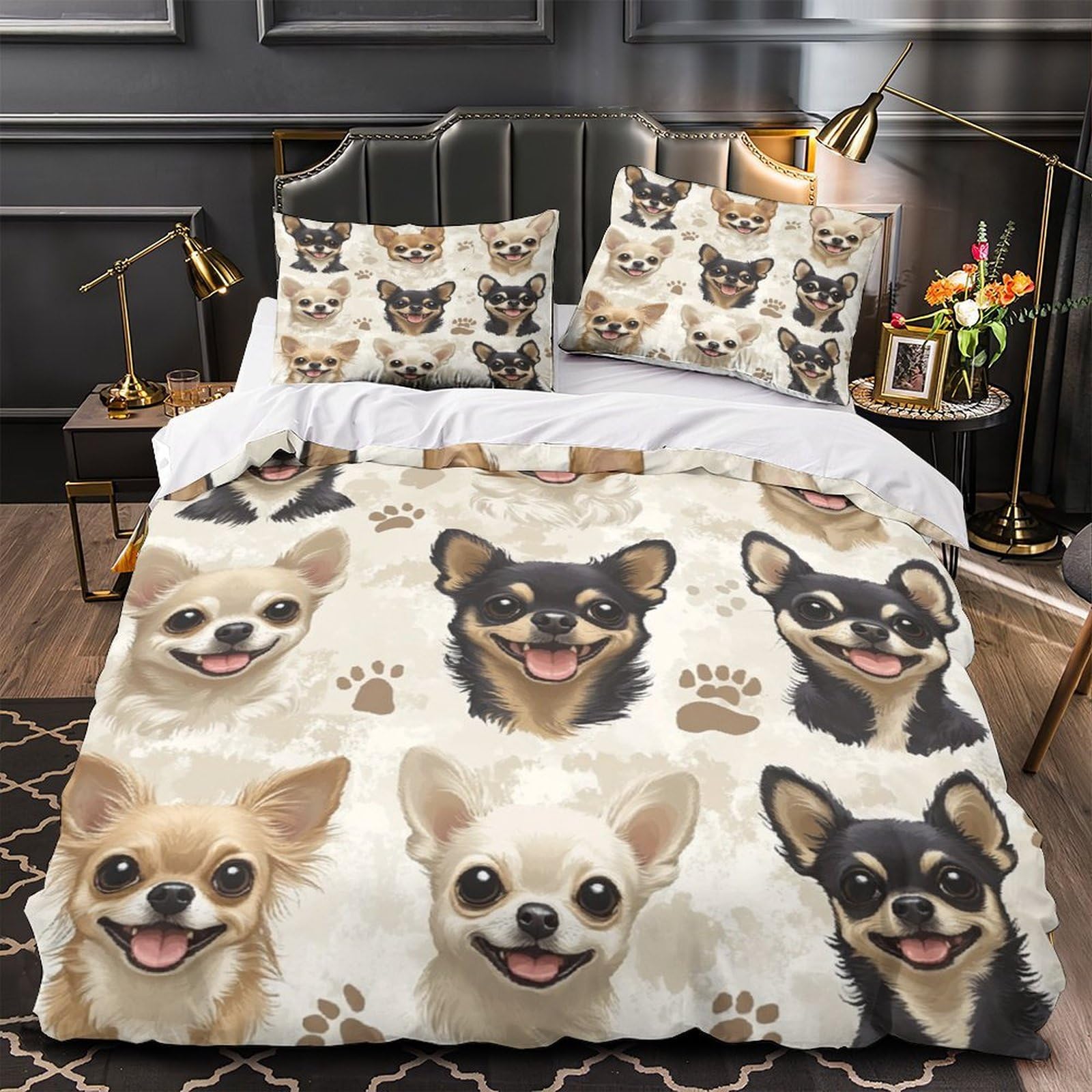 Parure lit pièces d'échecs 220x240 anti-plis et hypoallergique pour lit king d'adolescent