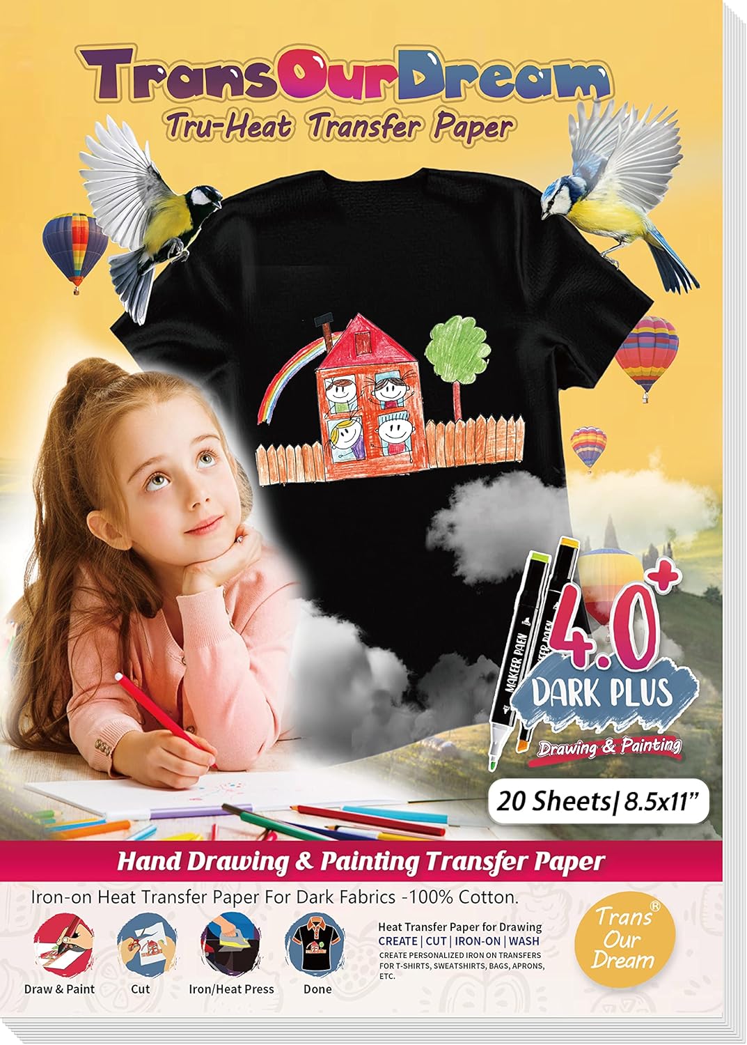 Amazon.com: TransOurDream Hand Drawing Heat Transfer Paper for T Shirts ...