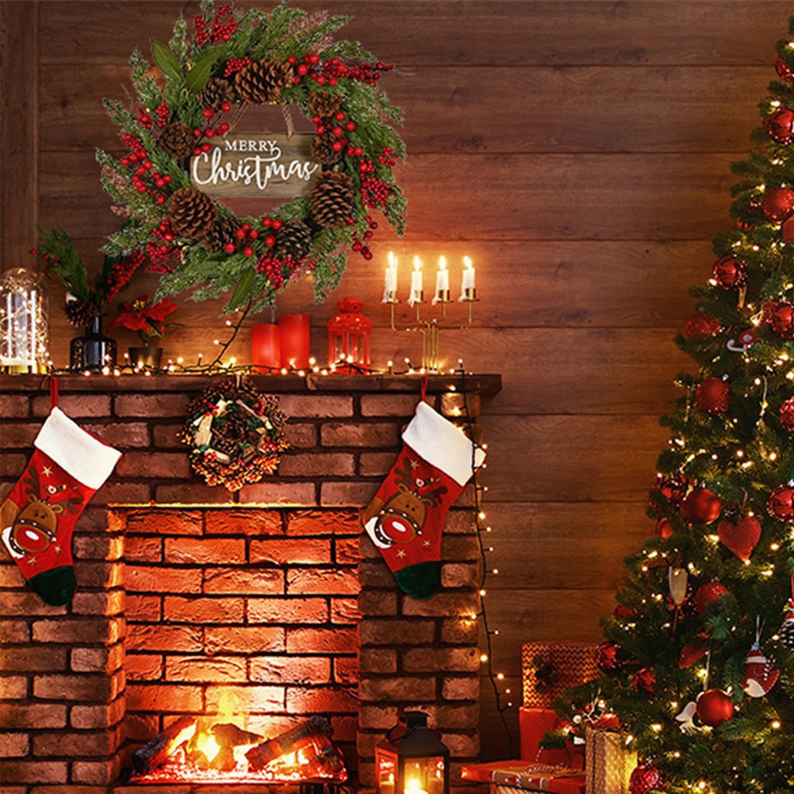 Künstlicher Weihnachtskranz für den Innenbereich, 50 cm