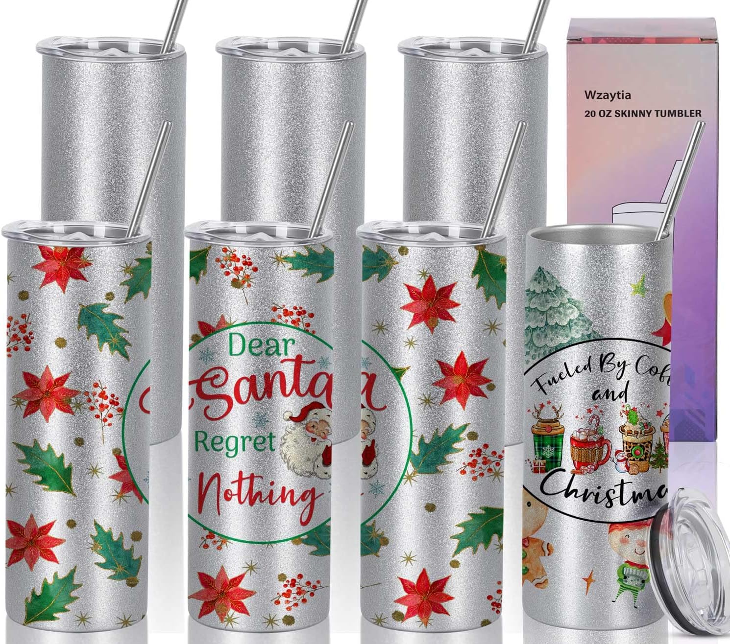 Zopeal 10 Pack Silver Sublimation Tumblers 20 oz Blank