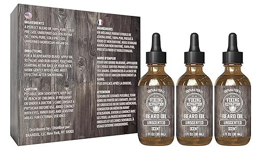 Vista 29 de Viking Revolution Aceite de cedro y pino para barba para hombres, suavizante natural de argán y jojoba, acondicionador para fortalecer e hidratar