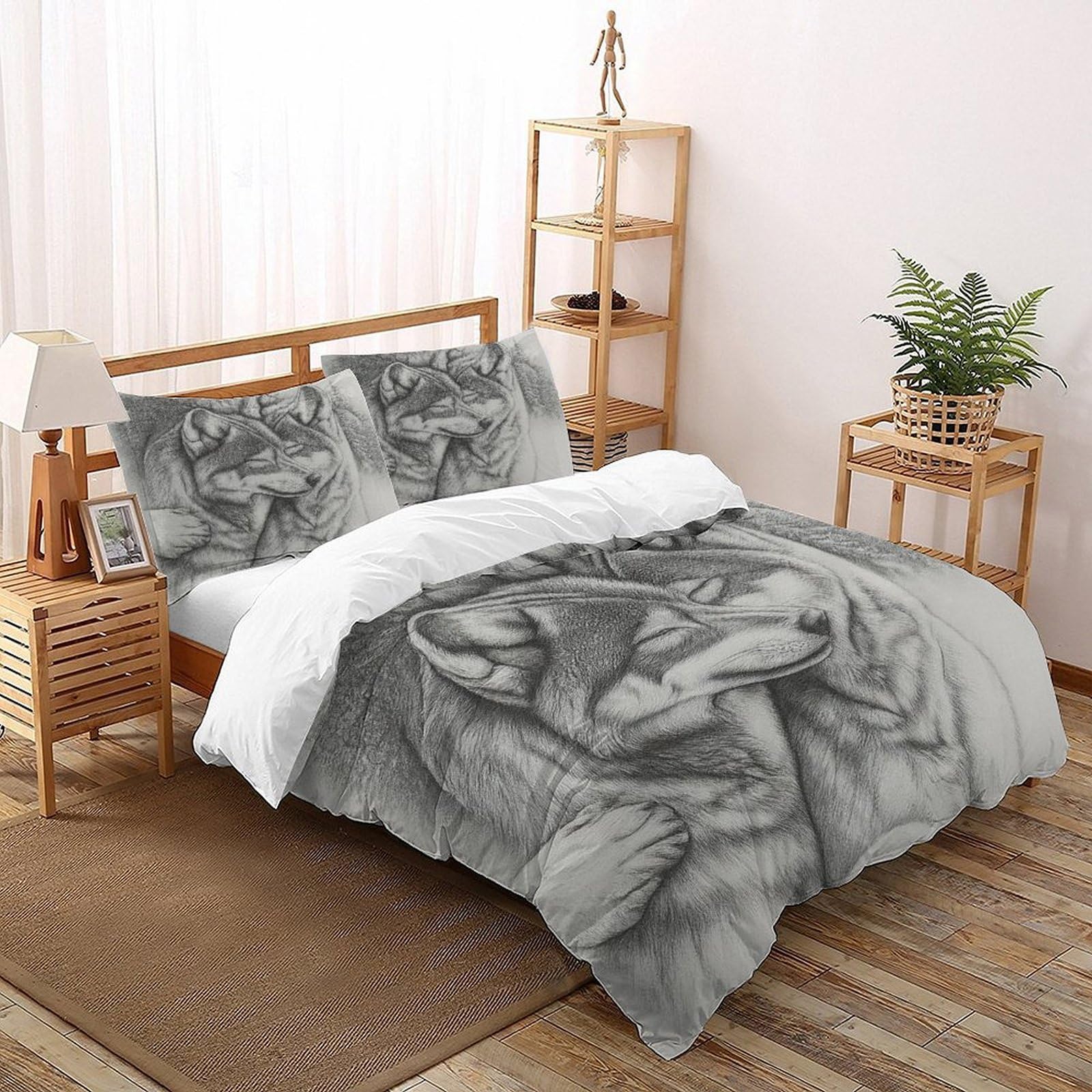 Housse de couette loup évite les draps froissés taille 260x220