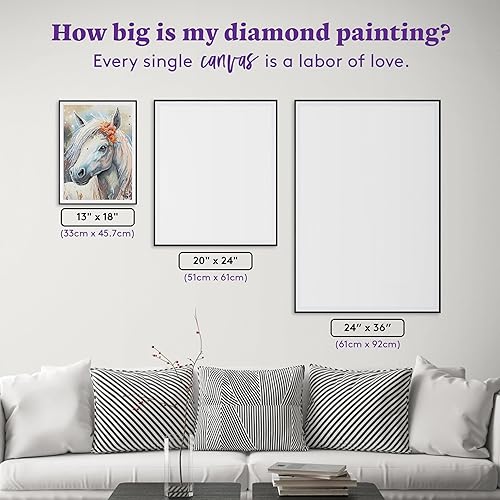 Miniatura 19 de DIAMOND ART CLUB Kit de pintura de diamante de zorro, manualidades divertidas para adultos, lienzo de arte redondo de diamante, 13 x 16 pulgadas