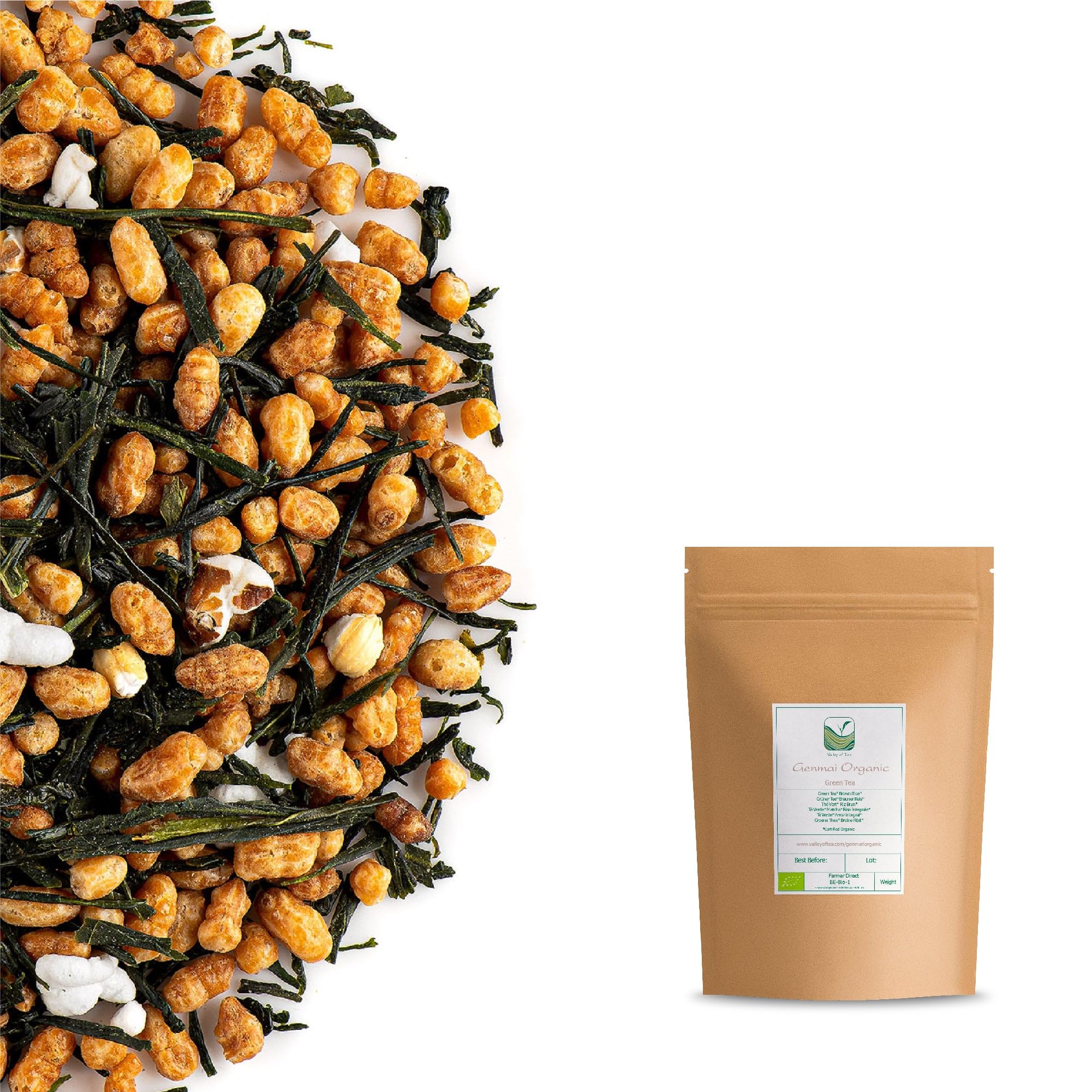 Genmaicha Japanese Rice Tea - Green Genmai Cha Directly From Japan - Toasted Brown Rice Popcorn Tea