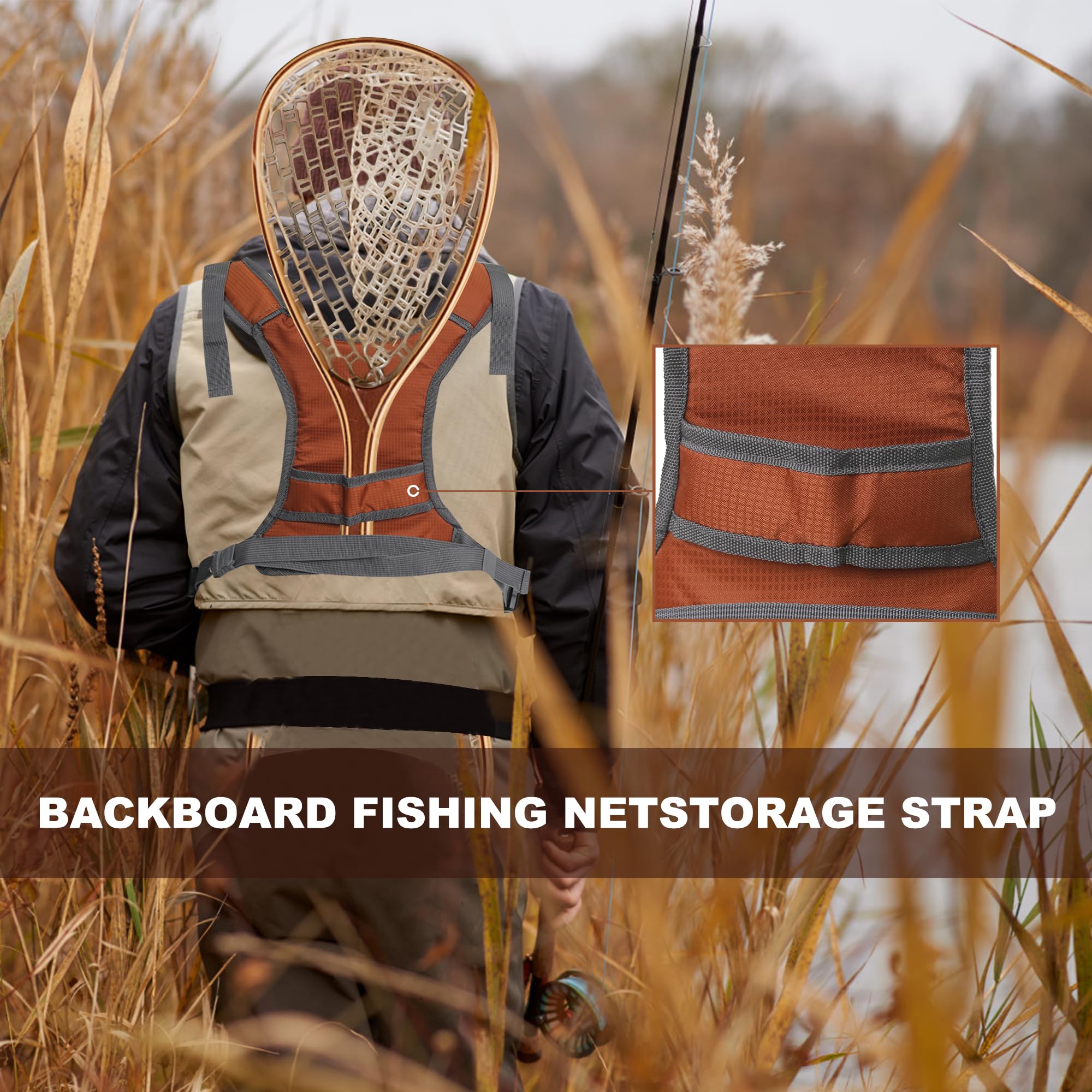 Paquete de Cofre de Pesca con Mosca, Mochila de Pesca pequeña y Ligera, con múltiples Compartimentos, Bolsa de Pesca pequeña para hasta 4 Cajas de Aparejos/Moscas, Naranja y Gris, Bolsas de