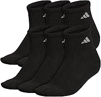 adidas Women's Cushioned Athletic Quarter Socks 6-Pack - Arch Compression, Moisture-Wicking Climacool, Sizes 7-11