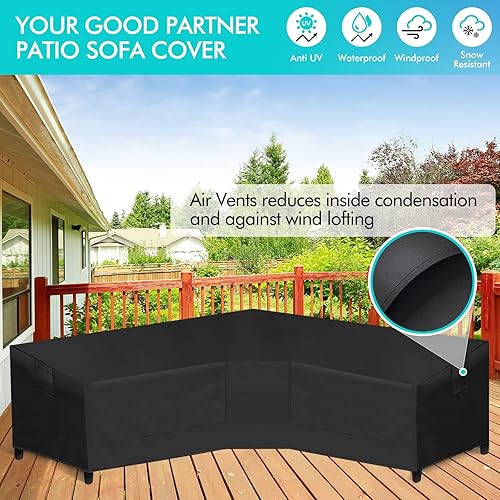 Miniatura 6 de WLEAFJ Funda para Sofá Seccional en Forma de V para Patio Impermeable, Funda para Sofá Seccional de Exterior de Servicio Pesado, Funda para Muebles