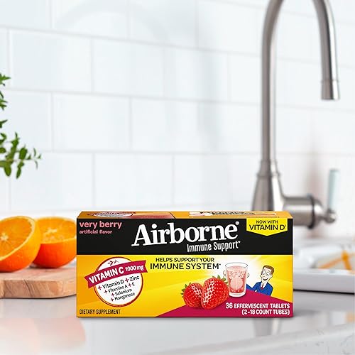 Miniatura 15 de Airborne, fórmula efervescente saludable de cereza, tubos de comprimidos 218, 1, 1