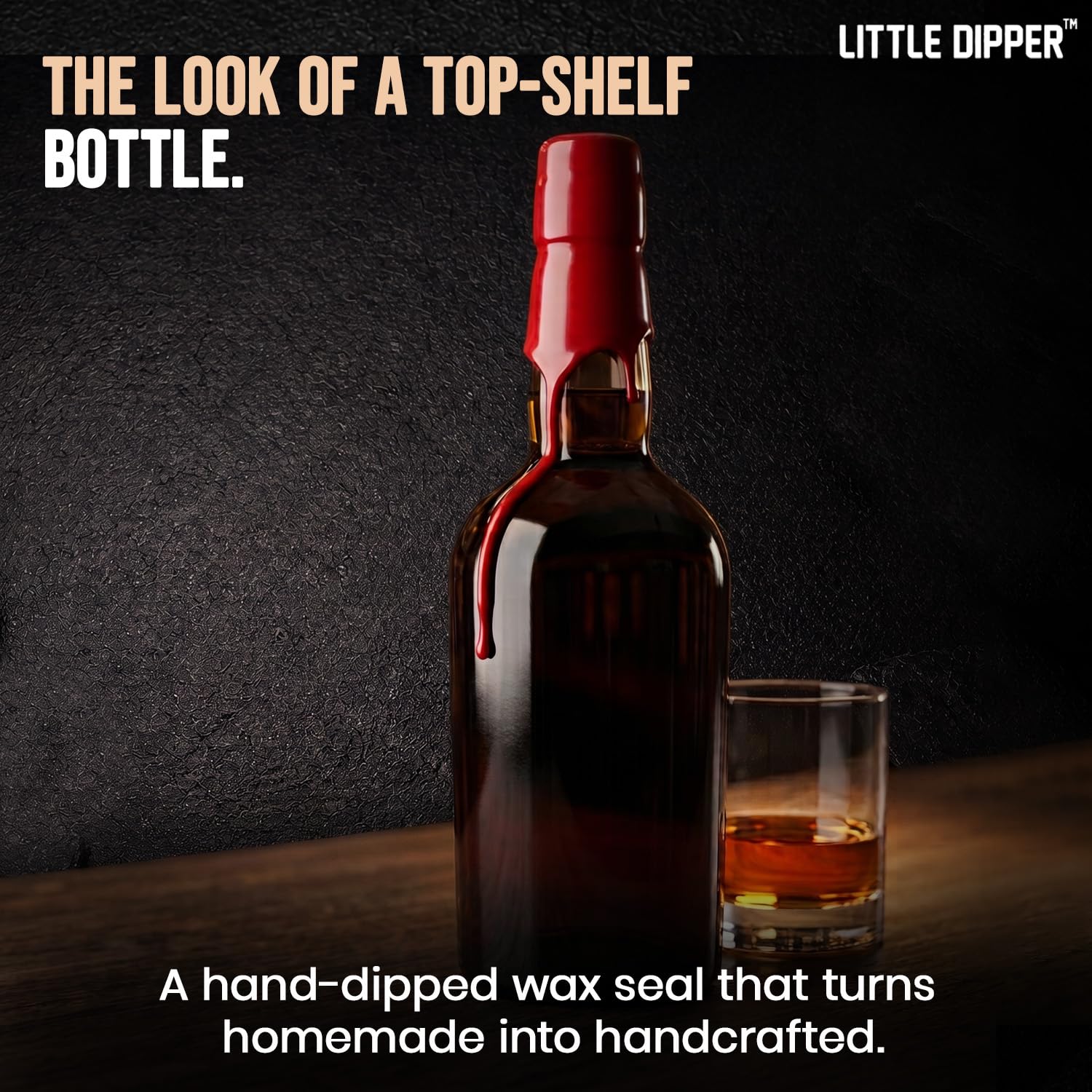 Little Dipper - Kit de cera para sellado de botellas, perfecto para hacer whisky, infusión de alcohol, elaboración de vino casero y embotellado de cerveza Incluye calentador de cera eléctrico,