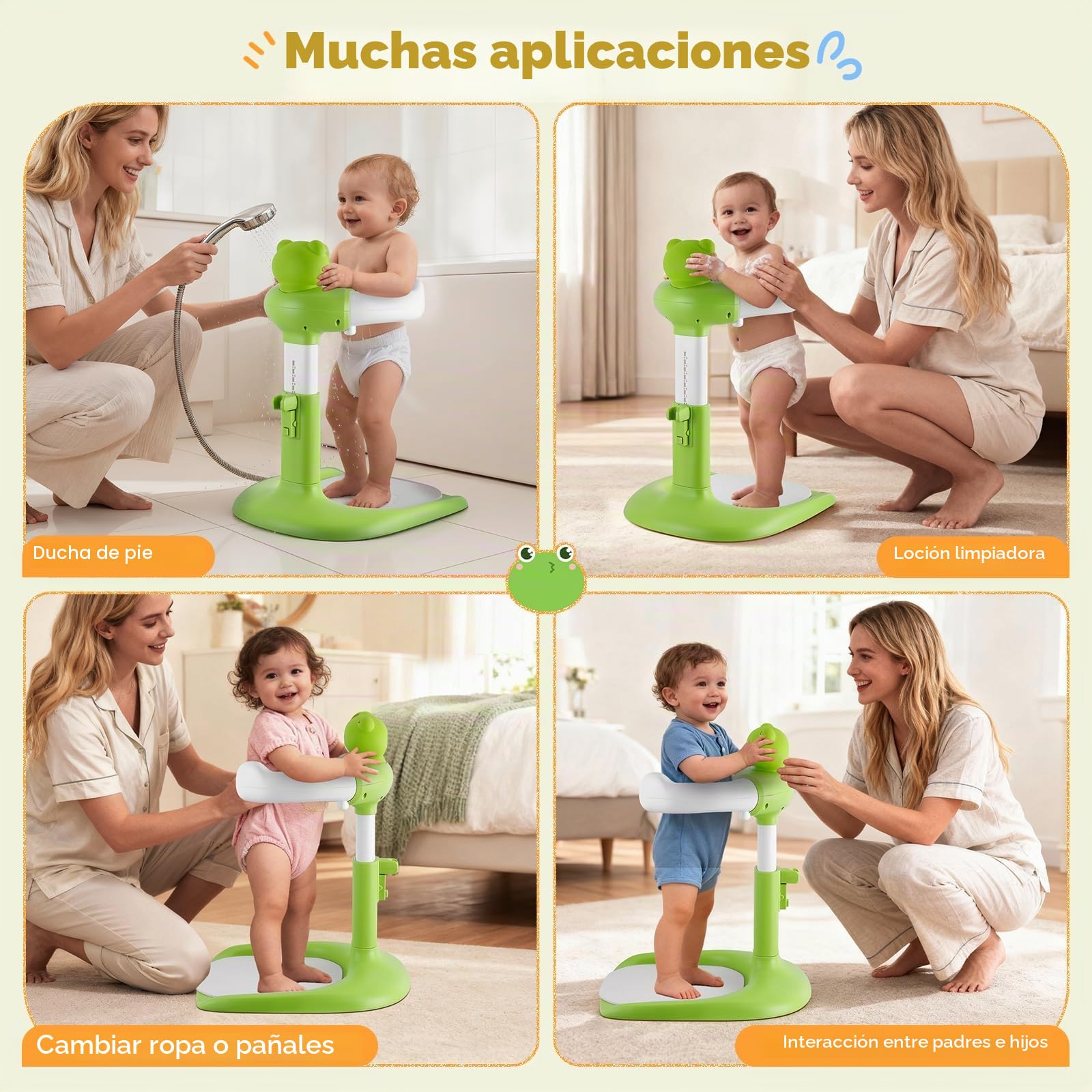 Soporte De Pie Para Niños Pequeños,Soporte de Bañera para Bebé con base antideslizante,baby shower para 8-36 Meses Para Niños Y Niñas,Bañarse y Cambiar Pañales