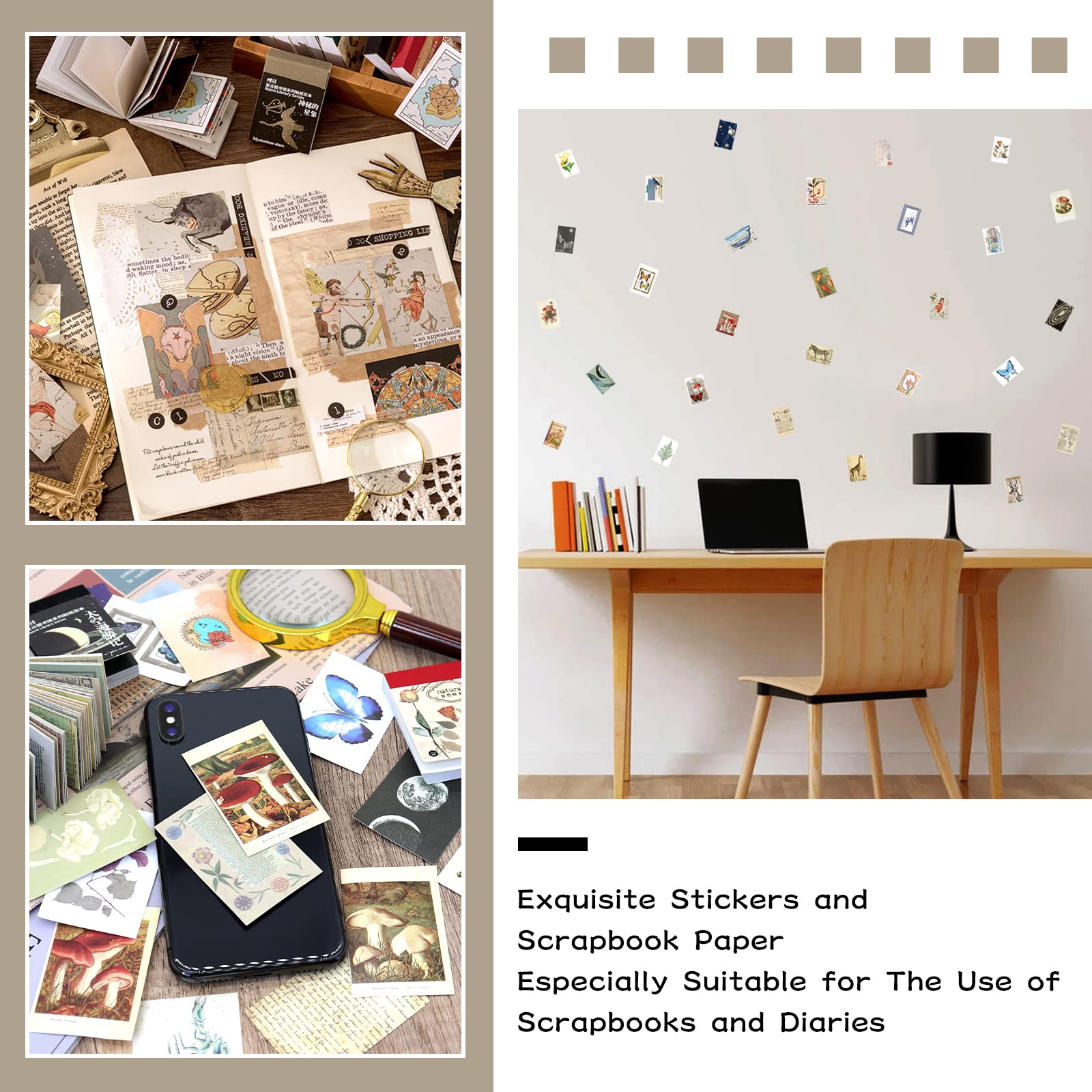 Set di 450 adesivi Washi, 9 set di album per scrapbooking, agenda, diario, quaderno, scrapbooking, adesivi, forniture per fai da te, artigianato, biglietti, decorazioni per laptop
