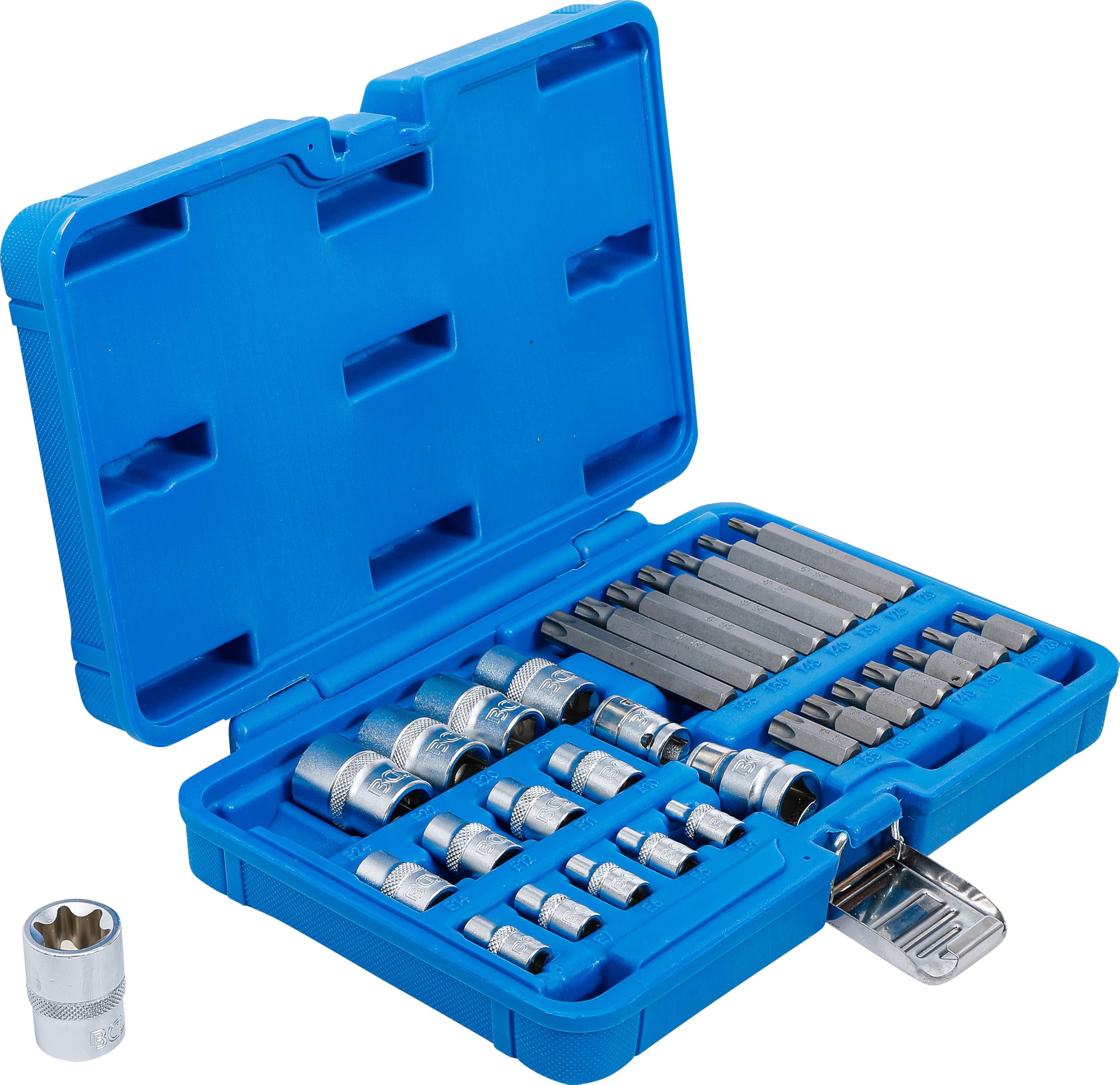 BGS 5025 | Jeu d'embouts et de clés à douille | profil E/profil T (pour Torx) | 30 pièces