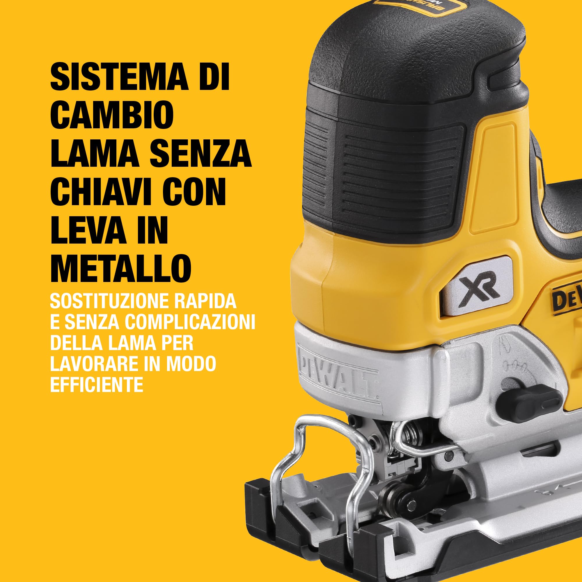 DEWALT Seghetto alternativo 18 V XR senza spazzole, impugnatura sul corpo, solo corpo macchina, DCS335N-XJ
