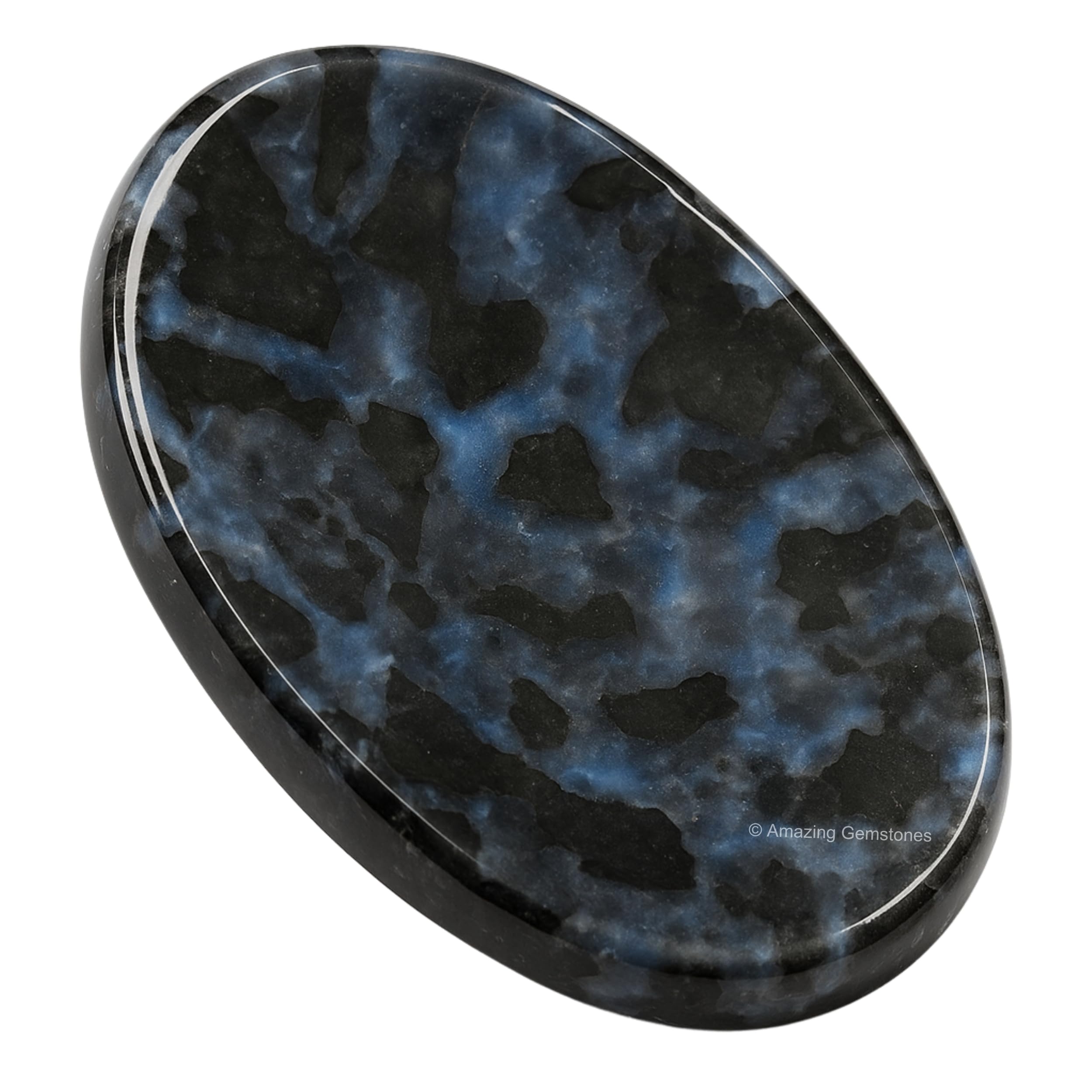 Indigo Gabbro Crystal Worry Stones for Anxiety, 1.5" Inches Healing Crystal
