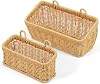 2PCS Hanging Storage Baskets, L+S Boho Style Hand-Woven Wall Mounted Fruit Basket, Organiser Bins for Kitchen Bathroom Living Room