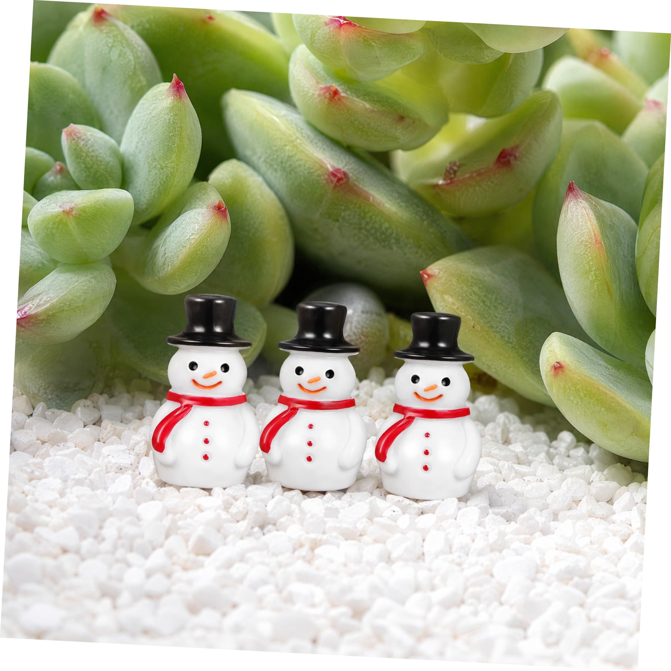 20 Pezzi Mini Statuine Pupazzo di Neve in Resina Nero, Weihnachten