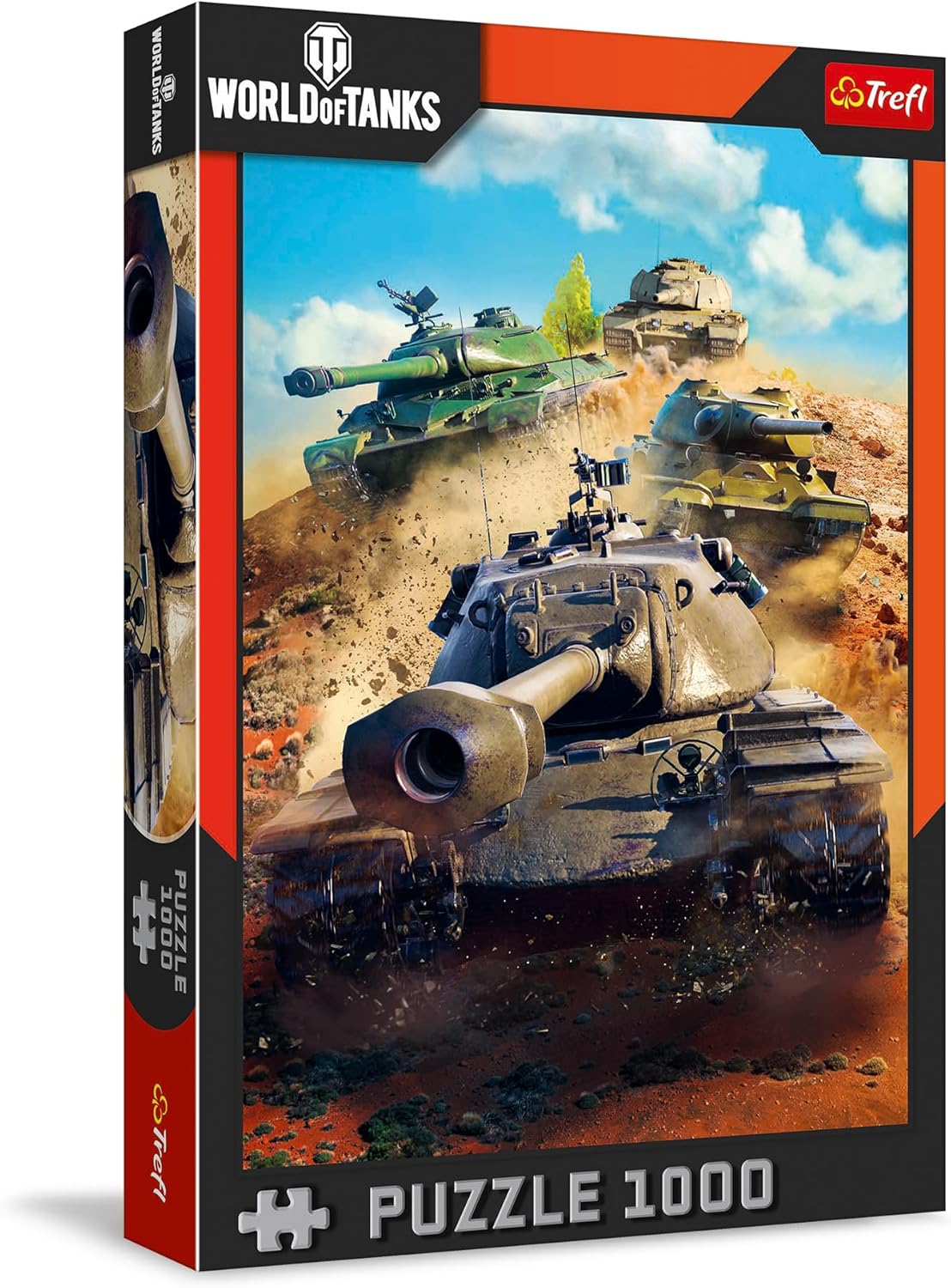 Trefl - World of Tanks, Tanks in Battle - Puzzle 1000 Elements - Jigsaw Puzzle with Tanks from The Popular Game, for Adults and Children Over 14 Years Old