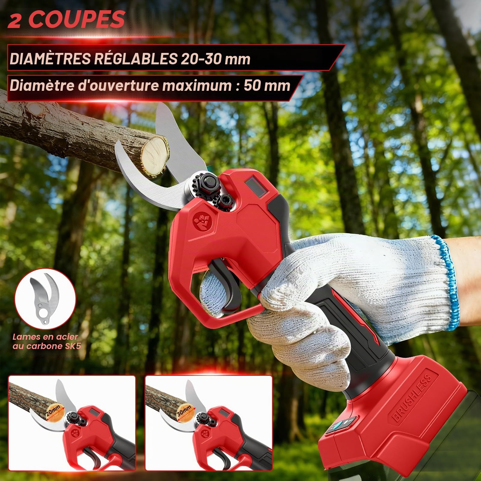 Tronçonneuse & sécateur sans fil 4 en 1 pour Milwaukee 18V (sans batterie)