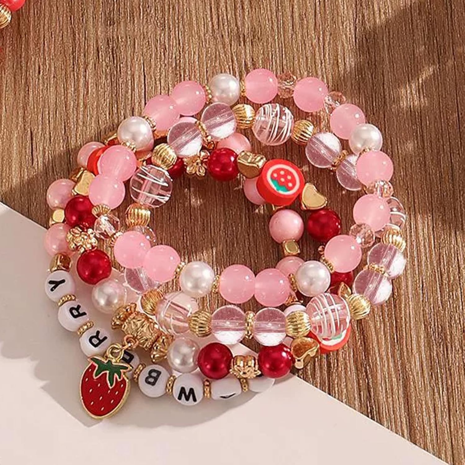 72ore Strawberry Bracelet Strawberry Accessories Red Bracelets for Women Fruit Jewelry Valentines Day Outfit for Women - Image 4
