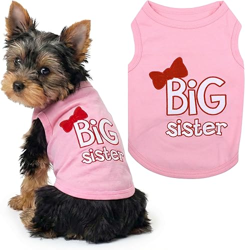 Miniatura 83 de Parisian Pet - Camiseta para perros y gatos, con texto en inglés Big Sister, 2XS