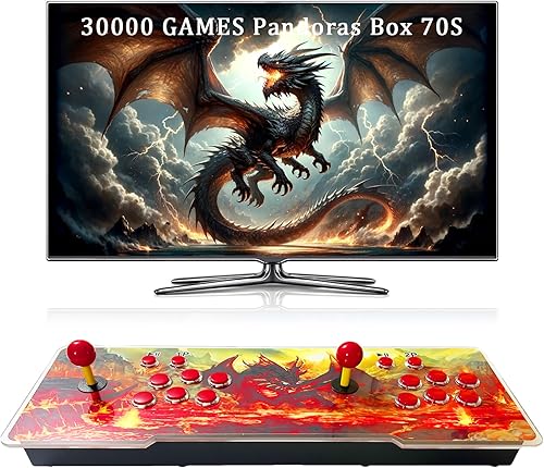 RegiisJoy 30000 en 1 Pandoras Box 70S Arcade Game Console Retro Game Machine para PC y proyector y TV, 2-4 jugadores, juegos 3D,