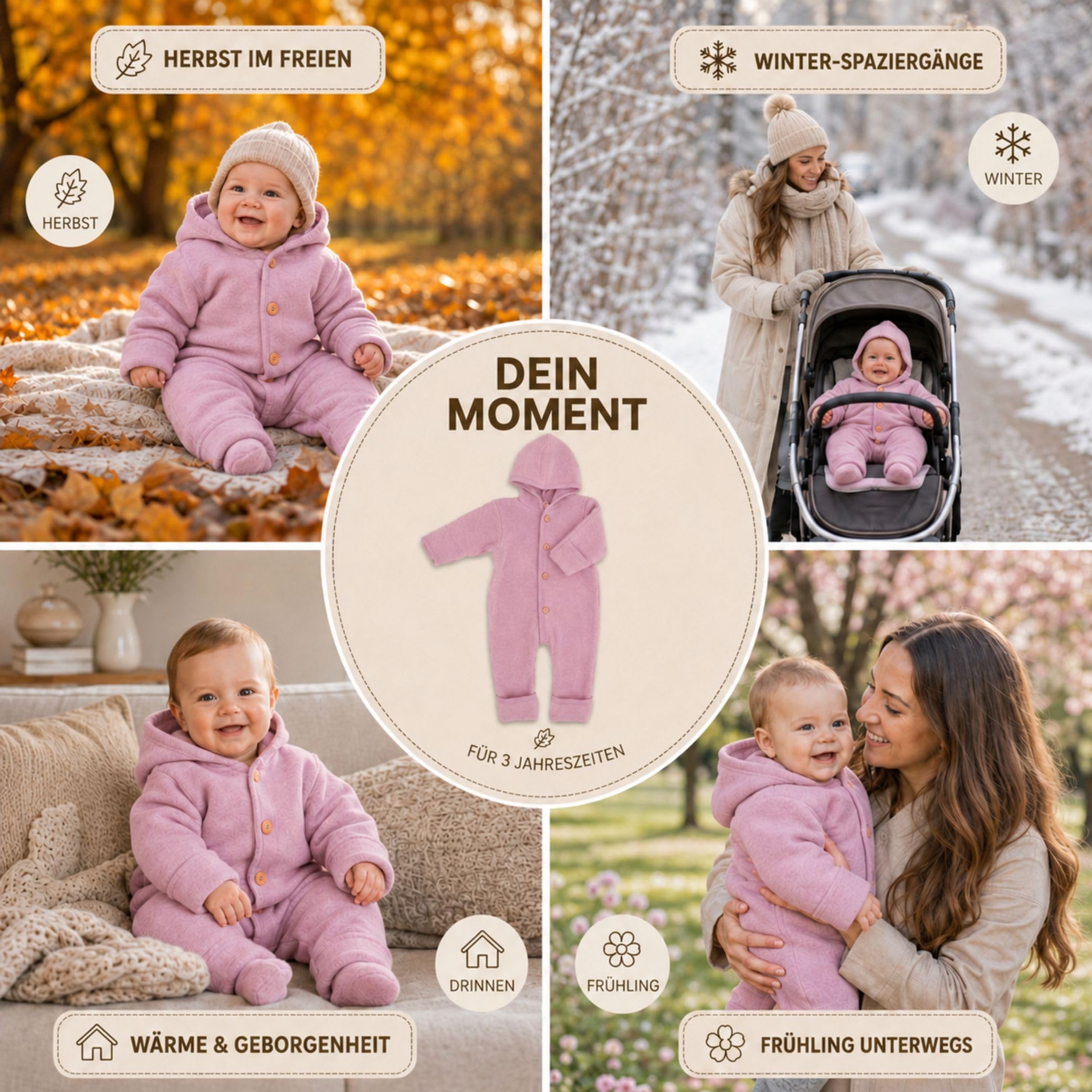 Engel Walk Overall & Windel Blaubaer – Wollfleece Baby Overall 100% Schurwolle (kbT) – Temperaturausgleichend, Atmungsaktiv, Kratzfrei – Wolloverall Baby Herbst & Winter – Babyanzug - Made in Germany